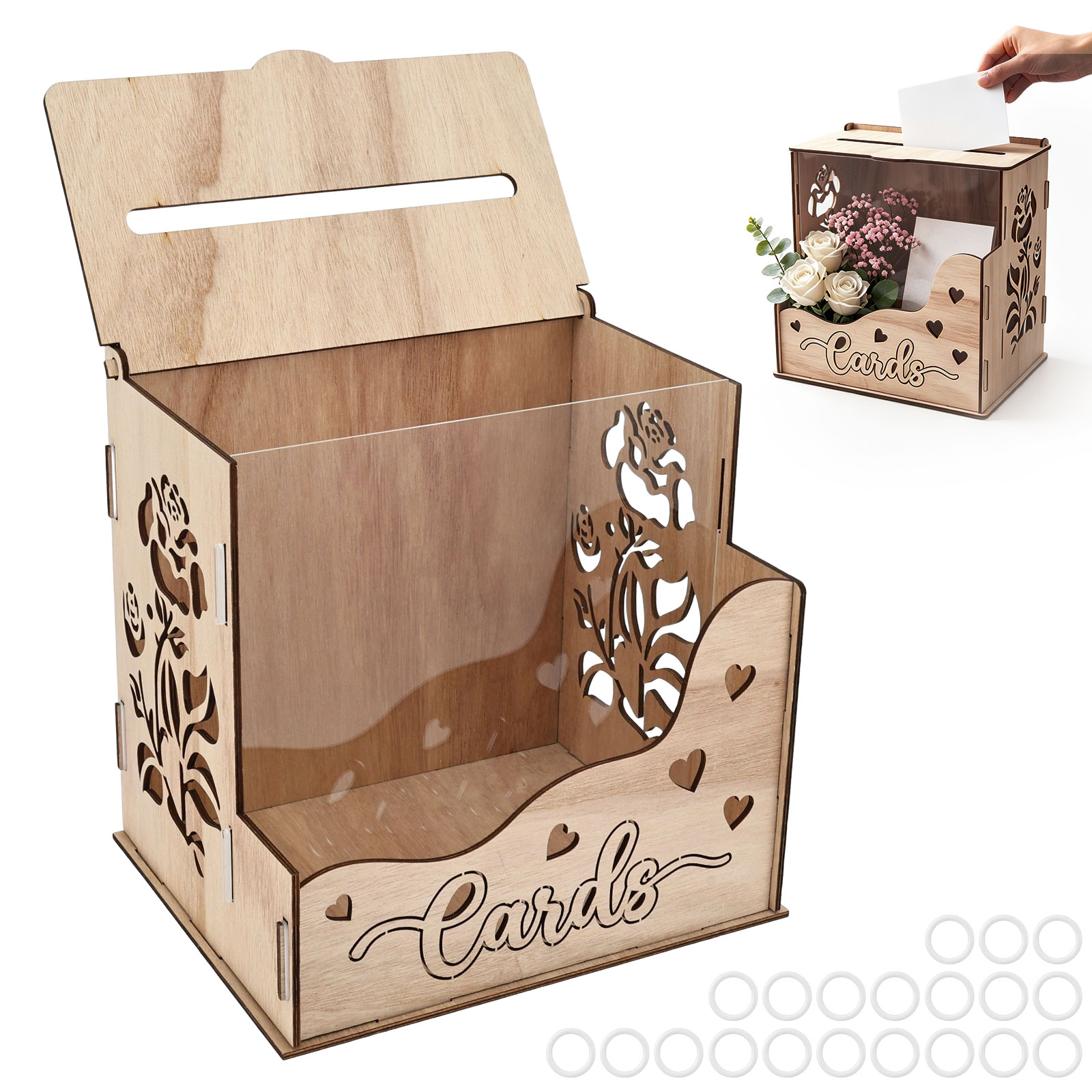 Kotak Kartu Pesta Kayu dengan  - Wedding Card Box ulasan dan harga