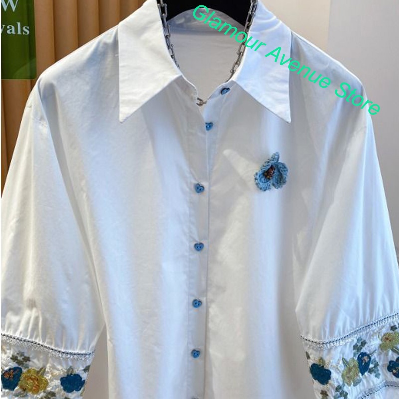 Kemeja bordir putih mewah kela - Good Floral & Wedding Decor Supply Photos ulasan dan harga
