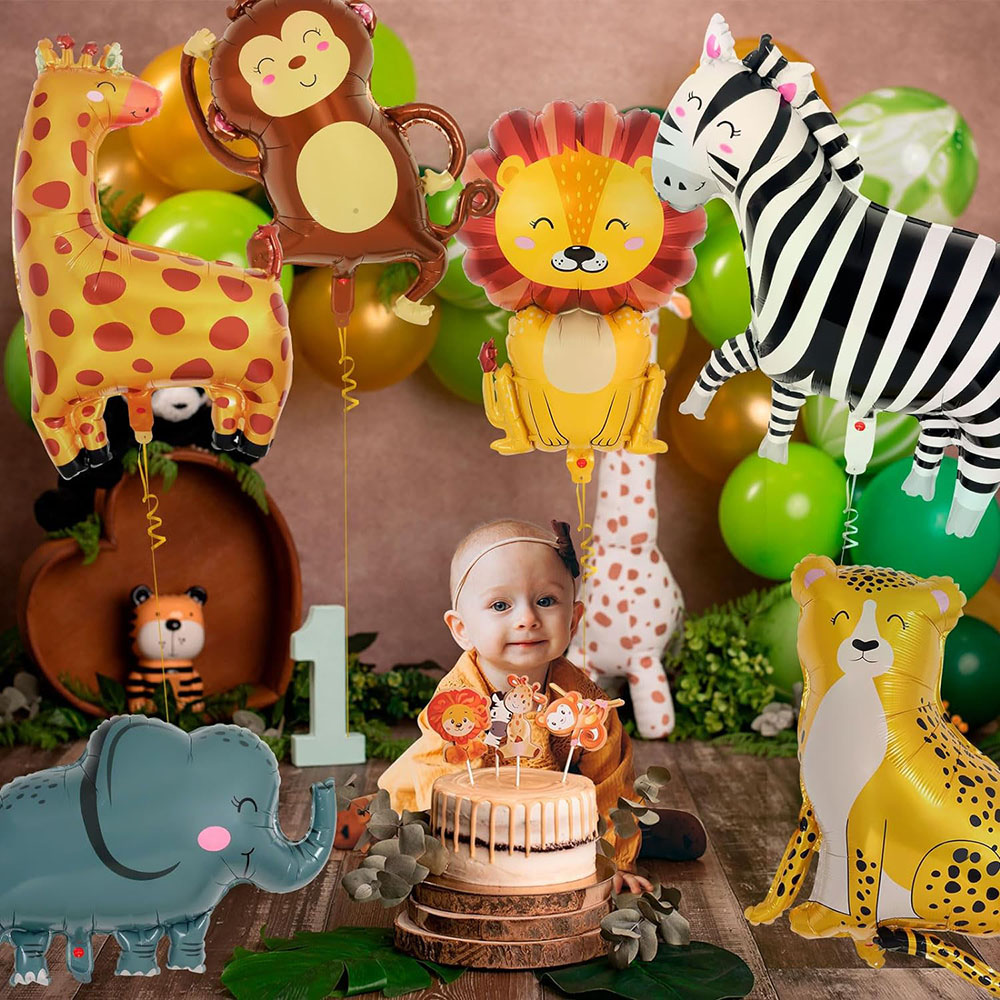 6 buah balon Foil satwa liar h - Wedding Zoo ulasan dan harga